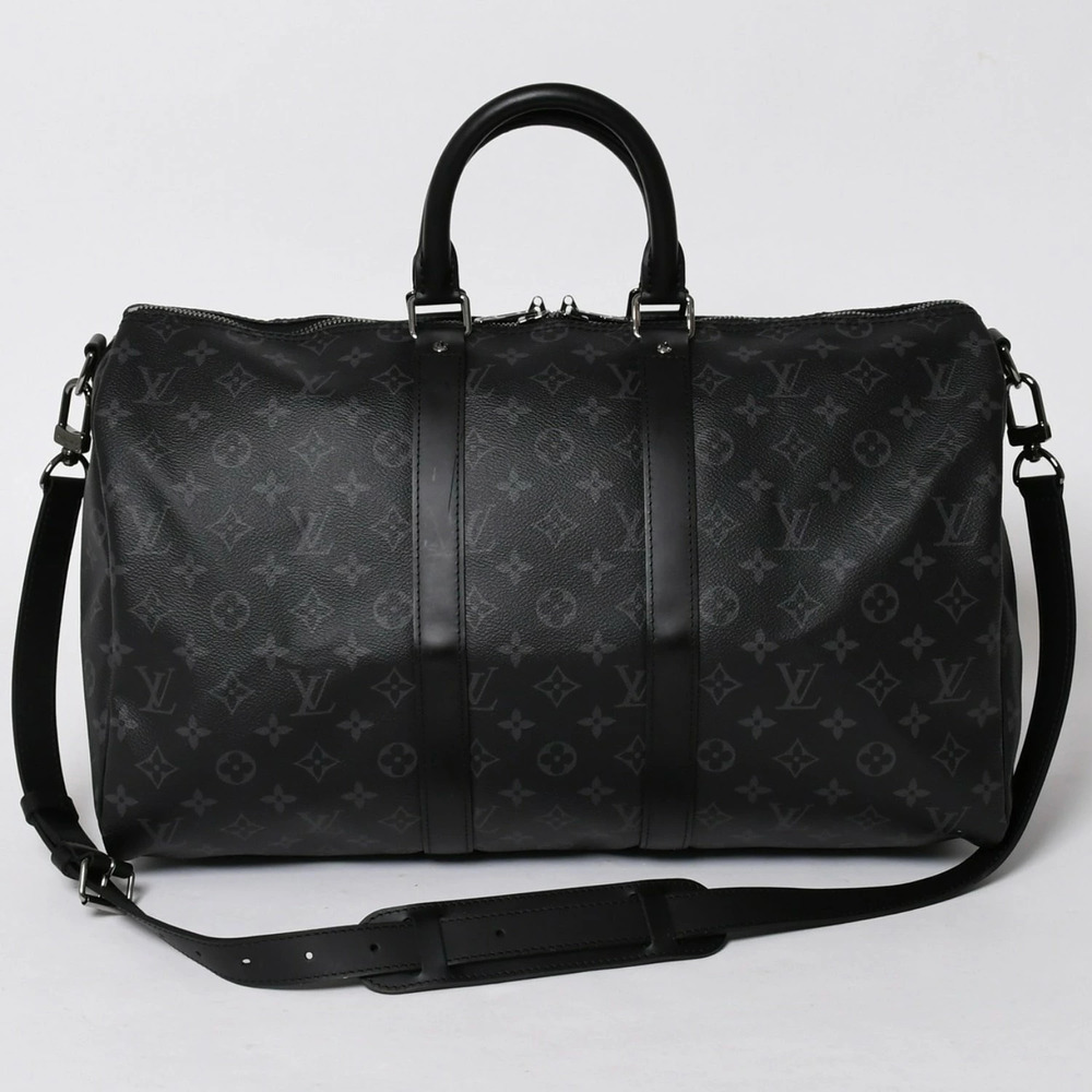 Louis Vuitton Keepall Bandouliere Monogram Canvas Bag Travel Bag Eclipse Black